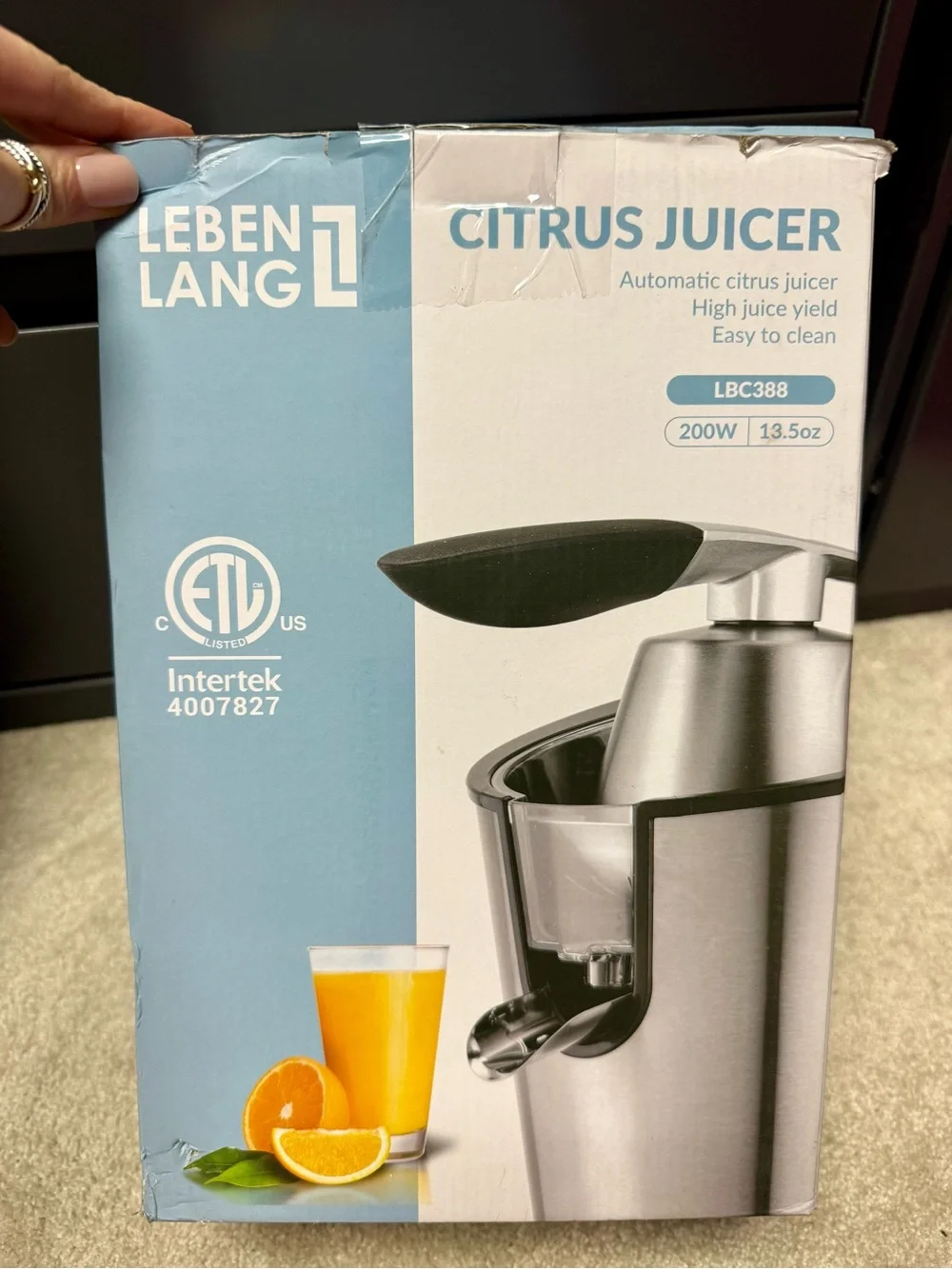 Leben Lang Stainless Silver Electric Citrus Juicer - High Yield